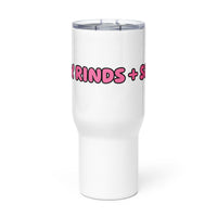 prok rinds and salsa mug with a handle
