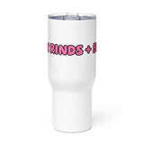 prok rinds and salsa mug with a handle